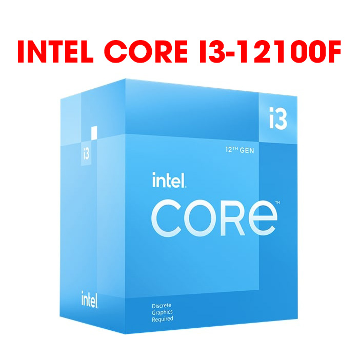 CPU Intel Core i3 12100F (Intel LGA1700 - 4 Core - 8 Thread - Base 3.3Ghz - Turbo 4.3Ghz - Cache 12MB - No iGPU)
