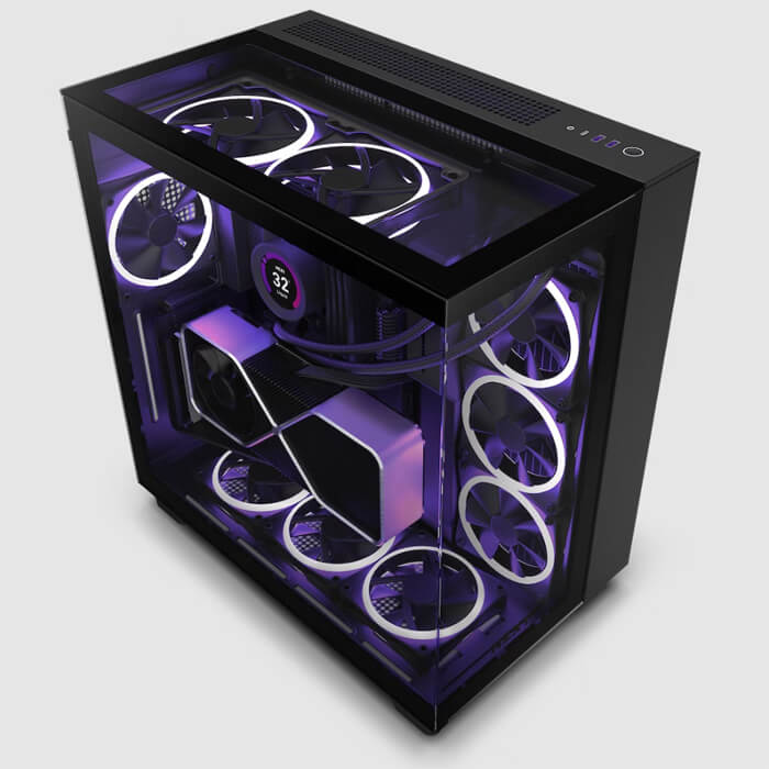 Vỏ Case NZXT H9 Elite All Black (Mid Tower / Màu Đen) CM-H91EB-01