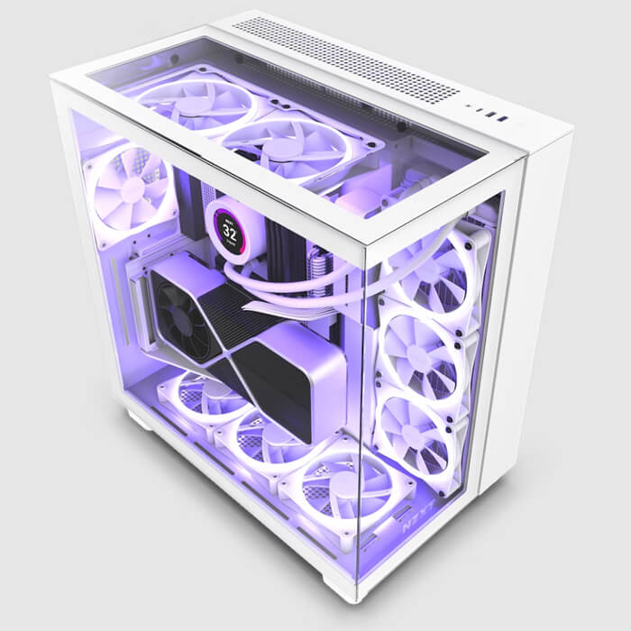 Vỏ Case NZXT H9 Elite All White (Mid Tower / Màu Trắng) CM-H91EW-01
