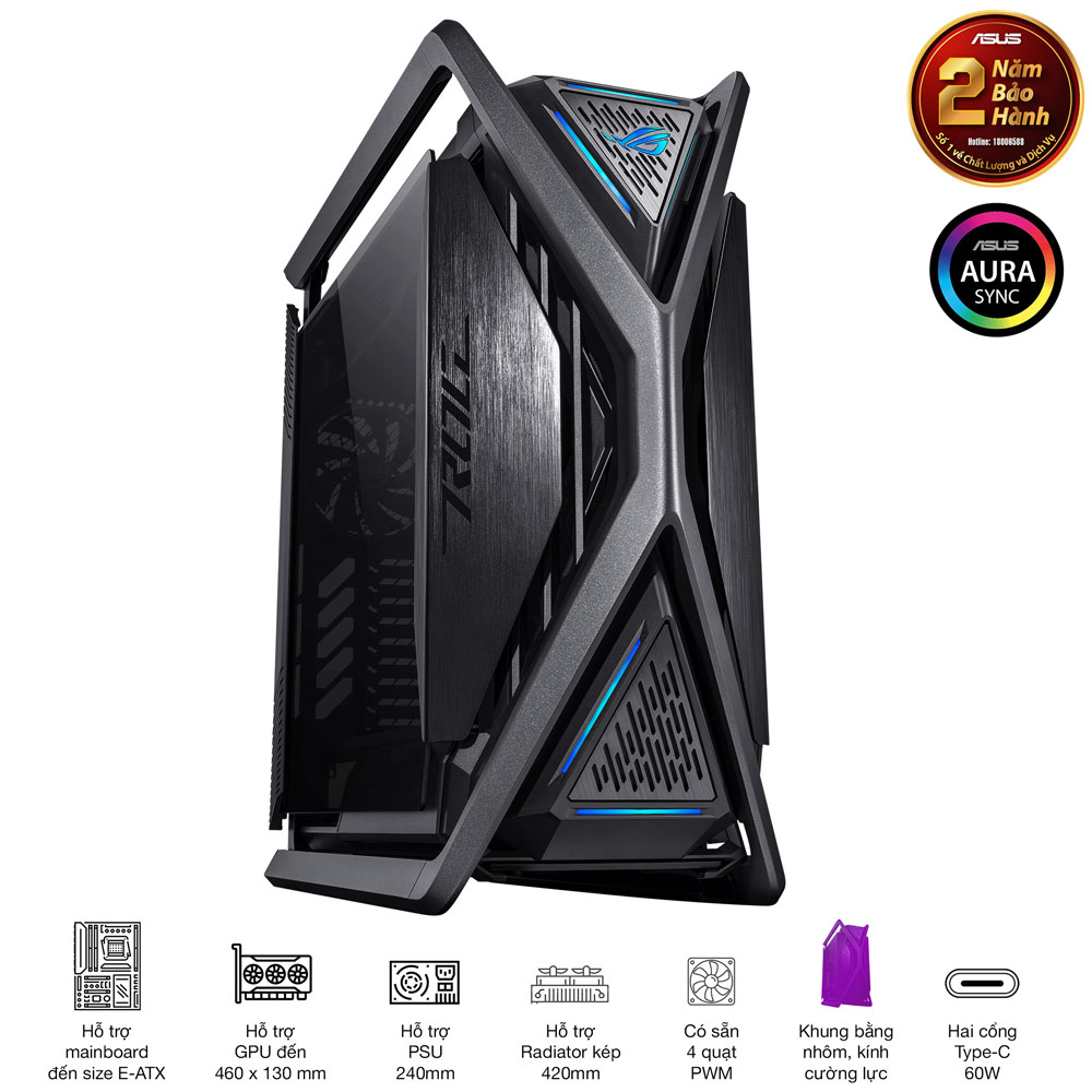 Vỏ Case ASUS ROG Hyperion GR701 ( Full Tower/ Màu Đen)