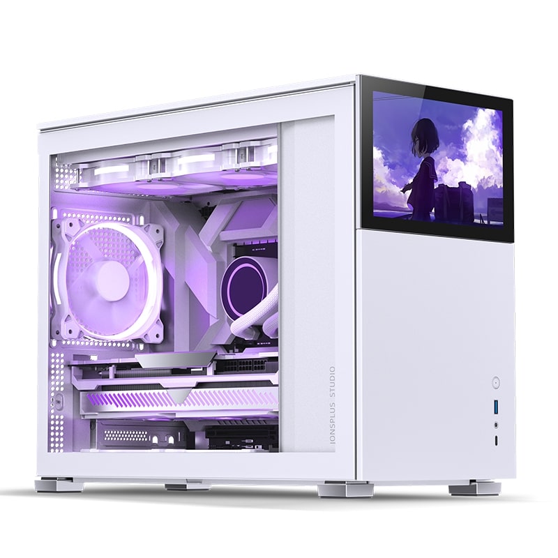 VỎ CASE JONSBO D31 STD SC WHITE (MINI TOWER | MÀU TRẮNG | MÀN HÌNH PHỤ 8'')