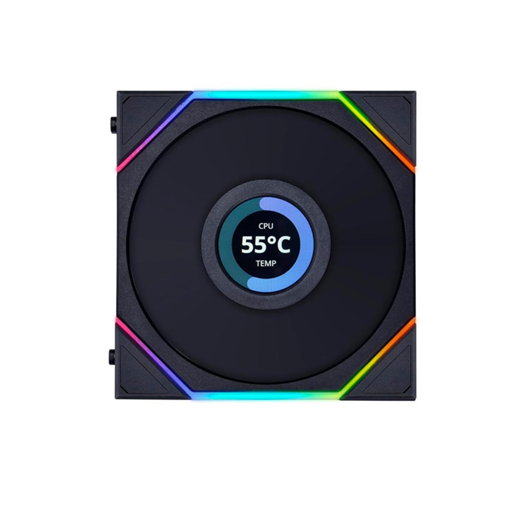 Fan Case Lian Li TL120 LCD reverse blade Single Black (Màn Hình LCD, Led Vô Cực, Đảo Chiều)