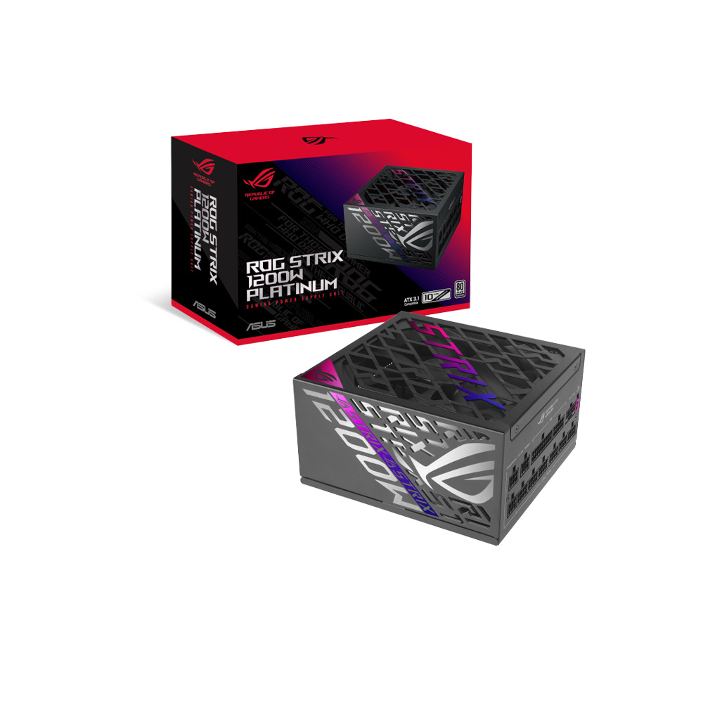 Nguồn máy tính ASUS ROG STRIX GAMING 1200P (1200W, ATX 3.1, PCIe 5.0, 80 Plus Plantinum, Full Modular, 10 năm bảo hành)