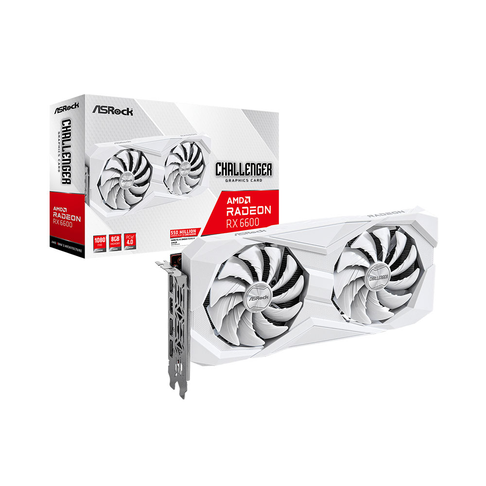 VGA ASROCK Radeon RX 6600 Challenger White 8GB